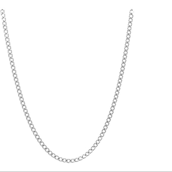 Women's Adornia Silver Stainless Steel 3mm Cuban Link Chain Necklace, 24” Long - Picture 2 of 5